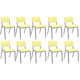 Kit 10 Cadeiras Escritório Fixa Hotel Auditório Niala NR17 - 1