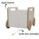 Ver mais imagens de Baú Infantil Montessori Organizador de Brinquedos com Rodinhas Branco