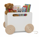 Ver imagem 2 de Baú Infantil Montessori Organizador de Brinquedos com Rodinhas Branco