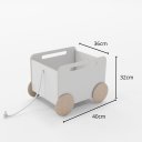 Ver imagem 5 de Baú Infantil Montessori Organizador de Brinquedos com Rodinhas Branco