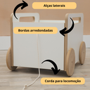 Ver imagem 4 de Baú Infantil Montessori Organizador de Brinquedos com Rodinhas Branco