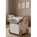 Ver imagem 1 de Baú Infantil Montessori Organizador de Brinquedos com Rodinhas Branco