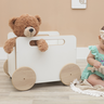 Baú Infantil Montessori Organizador de Brinquedos com Rodinhas Branco - 8