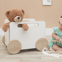 Ver mais imagens de Baú Infantil Montessori Organizador de Brinquedos com Rodinhas Branco