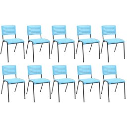 Kit 10 Cadeiras Escritório Fixa Hotel Auditório Niala NR17 - 1