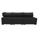 Ver imagem 6 de Sofá de Canto Retrátil e Reclinável Direito 3,40x2,36m Molas Cama inBox Espanha Velusoft Preto