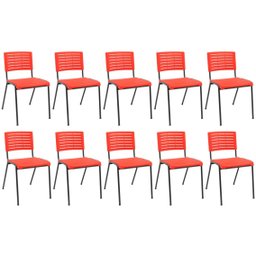 Kit 10 Cadeiras Escritório Fixa Hotel Auditório Niala NR17 - 1