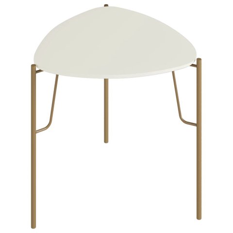 Mesa Lateral para Sala de Estar Alta Pés Industrial Dourado Alef I03 Luna - Lyam Decor