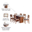 Ver imagem 5 de Conjunto de Mesa Sala de Jantar Ripada Tampo com Vidro 1,80m 6 Cadeiras Santiago Dobuê