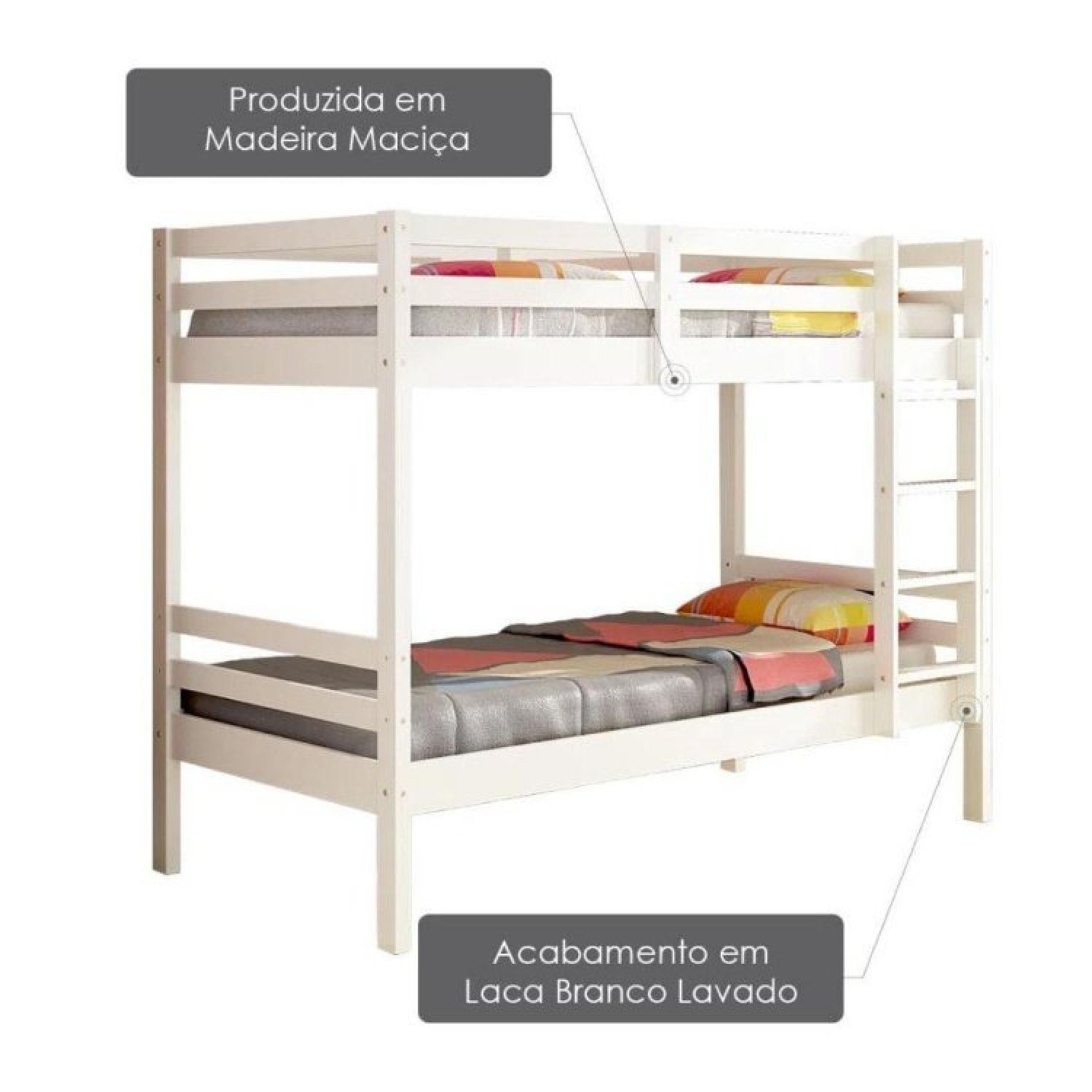 Beliche infantil Teen Play Escorregador e Telhado Madeira Maciça Laqueado Casatema - 4