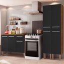 Ver imagem 1 de Cozinha Compacta Madesa Emilly Front com Balcão e Paneleiro Rustic/Preto Cor:Rustic/Preto