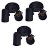 Kit 3 Luminárias Teto 2 Spots Direcionáveis Focus Fit Preto - 1