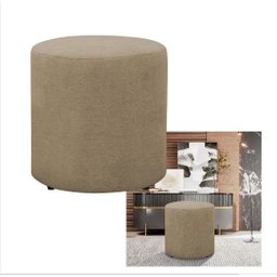 Kit 2 Puff Decorativo Sala de Estar Quarto Confortável Pés Madeira Viena Linho Bege - 3