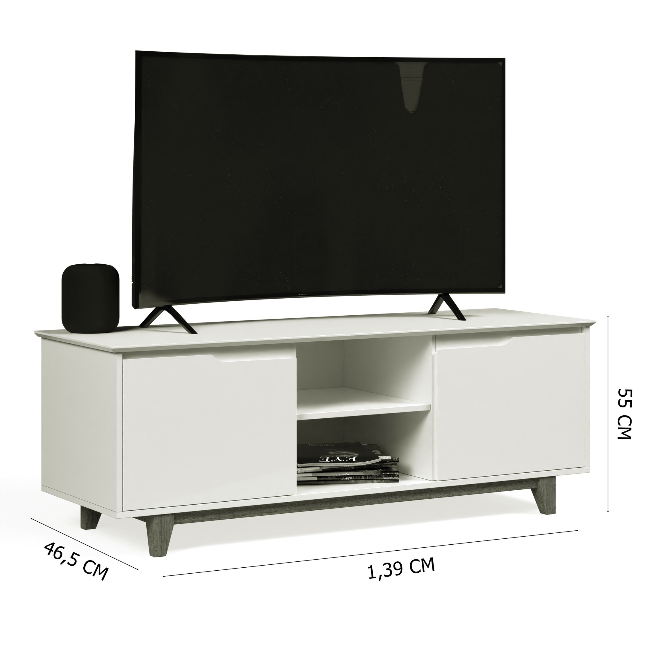 Rack para TV até 55 Polegadas Retrô Pés em Madeira Flow - 13