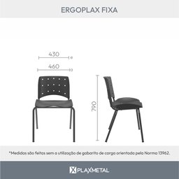 Kit 10 Cadeiras Escritório Iso Ergoplax Slim Fixa - 5