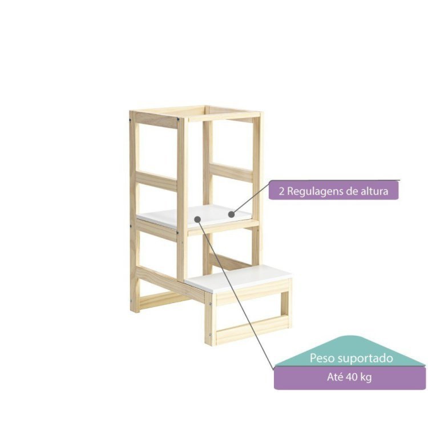 Torre de Aprendizagem Autônoma com Mesa Sensorial Montessoriano Casatema - 8