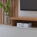 Ver imagem 4 de Home Theater Ripado Maceió para TV 65 Polegadas com LED 1 Porta 4 Nichos com Pés Off White Freijó