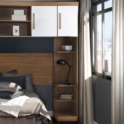 Guarda Roupa Modulado 5 Peças com Ponte Cabeceira e Mesa de Apoio Sauá YesCasa - 4 Guarda Roupa Modulado 5 Peças com Ponte Cabeceira e Mesa de Apoio Sauá YesCasa - 4