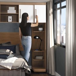 Guarda Roupa Modulado 5 Peças com Ponte Cabeceira e Mesa de Apoio Sauá YesCasa - 9 Guarda Roupa Modulado 5 Peças com Ponte Cabeceira e Mesa de Apoio Sauá YesCasa - 9