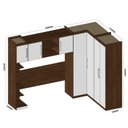 Ver imagem 2 de Guarda Roupa Modulado 5 Peças com Ponte Cabeceira e Mesa de Apoio Sauá YesCasa