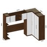 Guarda Roupa Modulado 5 Peças com Ponte Cabeceira e Mesa de Apoio Sauá YesCasa - 2