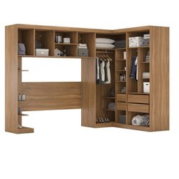 Guarda Roupa Modulado 5 Peças com Ponte Cabeceira e Mesa de Apoio Sauá YesCasa - 3 Guarda Roupa Modulado 5 Peças com Ponte Cabeceira e Mesa de Apoio Sauá YesCasa - 3