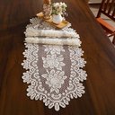 Ver imagem 1 de Trilho Oval para Mesa Interlar Renda Rose Gardênia 40cmx1,25m Cru