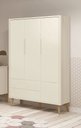 Ver imagem 2 de Guarda-Roupa Retrô 3 Portas Théo New Areia Fosco com Natural - Reller