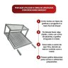 Grelha Uruguaia 50x50 com Descanso Inox Churrasco Parrilla - 7