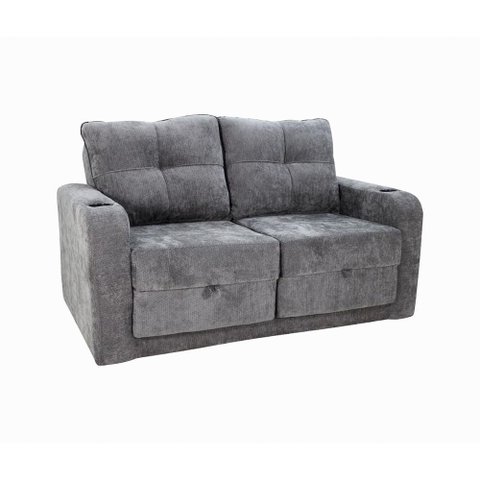 Sofá Cama Retrátil 2 Lugares 1,50 Mts Loft Kiara Matrix Cor:loft Carbono Chumbo