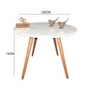 Ver imagem 2 de Mesa Jantar Pés Palitos Tampo Redondo Vidro Laqueado 120cm Branco