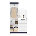 Ver imagem 4 de Cômoda com Espelho Argos 4 Gavetas MDF MDP Branco Azul Albatroz Móveis