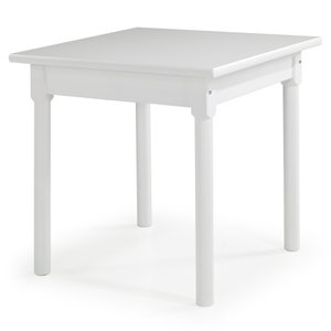 Mesa Quadrada 4 Lugares em Madeira Maciça Mv Outlet Branco