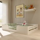 Ver imagem 1 de Cama Infantil Montessoriana Casal Liz Casatema MadeiraOriginals Branco