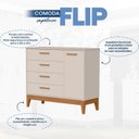 Ver imagem 5 de Cômoda Sapateira para Quarto de Bebê Flip Bege/Areia Fosco
