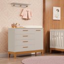 Ver imagem 1 de Cômoda Sapateira para Quarto de Bebê Flip Bege/Areia Fosco