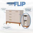 Ver imagem 4 de Cômoda Sapateira para Quarto de Bebê Flip Bege/Areia Fosco