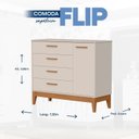 Ver imagem 3 de Cômoda Sapateira para Quarto de Bebê Flip Bege/Areia Fosco