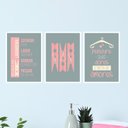 Ver imagem 2 de Kit 3 Quadros Lavanderia Cinza E Rosa 45x34cm - com vidro:Madeira preta