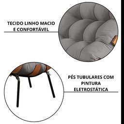 Poltrona com Puff Costela Linho - 5