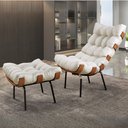 Ver imagem 2 de Poltrona com Puff Costela Linho