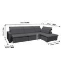 Ver imagem 2 de Sofá Istambul 3.80x1.90m Retrátil e Reclinável com Chaise - Chumbo