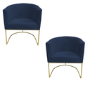 Ver imagem 1 de Kit 02 Poltronas Paola Sued Azul Marinho - D'Classe Decor