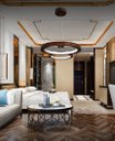 Ver imagem 3 de Lustre LED 33W Sirius Pendente Madeira Sala Jantar arco 60cm Madeluz Pendente Sirius LED Imbuia Bran