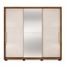 Guarda Roupa Casal 3 Portas 5 Gavetas com Espelho e Pés Nilo - 3