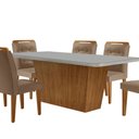 Ver imagem 7 de Mesa para Sala de Jantar Aida 180cm Mdf Canto Copo com Vidro e 6 Cadeiras Carol Moderna Mobília