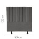 Ver imagem 3 de Cabeceira Estofada Solteiro 90CM Cora Courino Cinza - D A DECOR D&A Decor