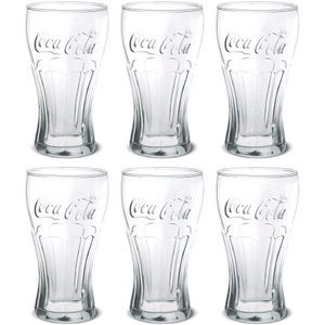 Jogo de Copos Contour Coca Cola Cristal 300 Ml - 6 Und
