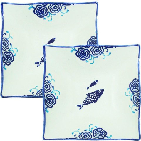 Kit 6 Tigela Sobremesa Bowl Praia Peixe Oceano Náutico 14cm