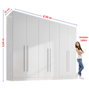 Ver imagem 5 de Guarda Roupa Casal Grande 100% MDF 6 Portas 6 Gavetas Paris Plus Branco